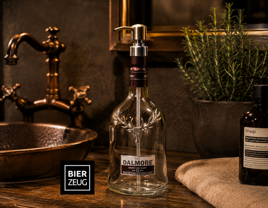 Whisky-Seifenspender Dalmore | Upcycling Pumpspender aus Dalmore Whiskey Flaschen | Nachfüllbar mit Seife | Bad Deko | Geschenk Jäger
