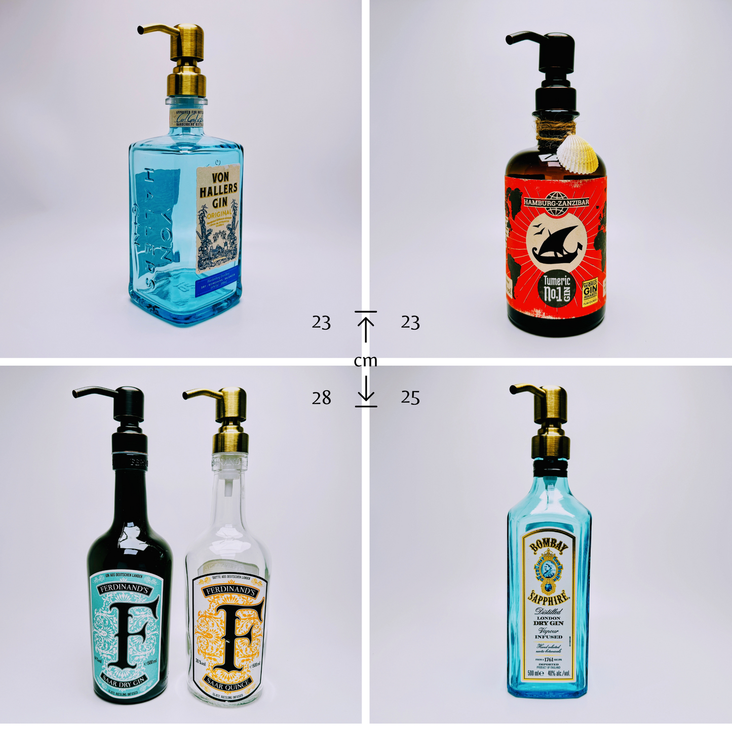 Gin Soap Dispenser - Upcycled Pump Dispenser from Gin Bottles | Refillable | Sustainable Gift | Bathroom Kitchen Decor