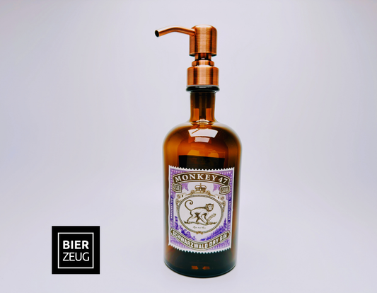 Gin-Seifenspender “Monkey 47“ | Upcycling Pumpspender aus Monkey47 Gin Flasche | Nachfüllbar mit Seife | Bad Deko | Geschenk Schwarzwald