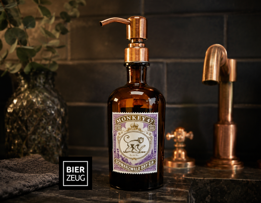 Gin-Seifenspender “Monkey 47“ | Upcycling Pumpspender aus Monkey47 Gin Flasche | Nachfüllbar mit Seife | Bad Deko | Geschenk Schwarzwald