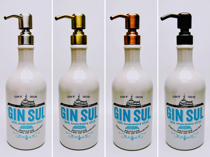 Gin Sul soap dispenser “SulSpender” | Upcycling pump dispenser from Gin Sul bottle | Refillable | Decorative bathroom gift Hamburg | 500ml - H:27cm