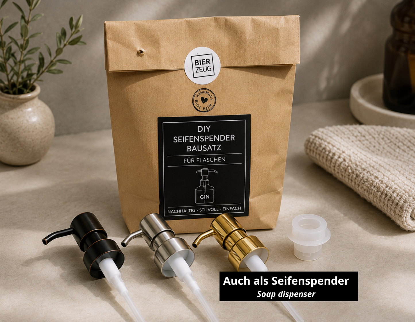 DIY oil lamp kit for bottle upcycling | Complete set with glue &amp; instructions | Turn your favorite bottles into oil lamps | For beer, gin, whiskey, rum bottles etc.