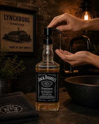 Whisky soap dispenser “Jacky” | Upcycling pump dispenser from Jack Daniels bottles | Refillable with soap, dishwashing liquid, beard oil | Bathroom decoration gift