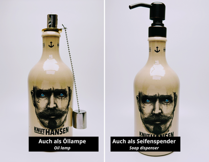 Knut Hansen Gin Vintage-Lampe | Handgemachte nachhaltige Tischlampe aus Knut Hansen Gin | Einzigartige Geschenkidee | Deko-Licht | Upcycling