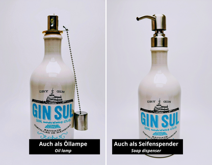 Gin Sul vintage lamp | Handmade sustainable table lamp made of Gin Sul | Unique gift idea | Retro decorative light | Upcycling lamp