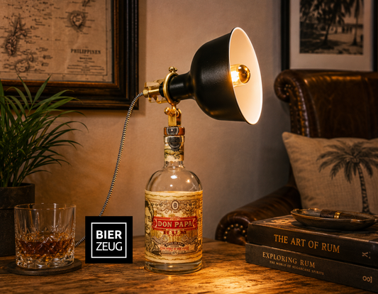 Don Papa Rum Lampe | Handgemachte Upcycling Tischlampe aus Don Papa Rum Flasche | Einzigartige Geschenkidee | Deko