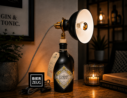 Illusionist Gin Vintage-Lampe | Handgemachte nachhaltige Tischlampe aus Illusionist Gin | Einzigartige Geschenkidee | Deko-Licht | Upcycling