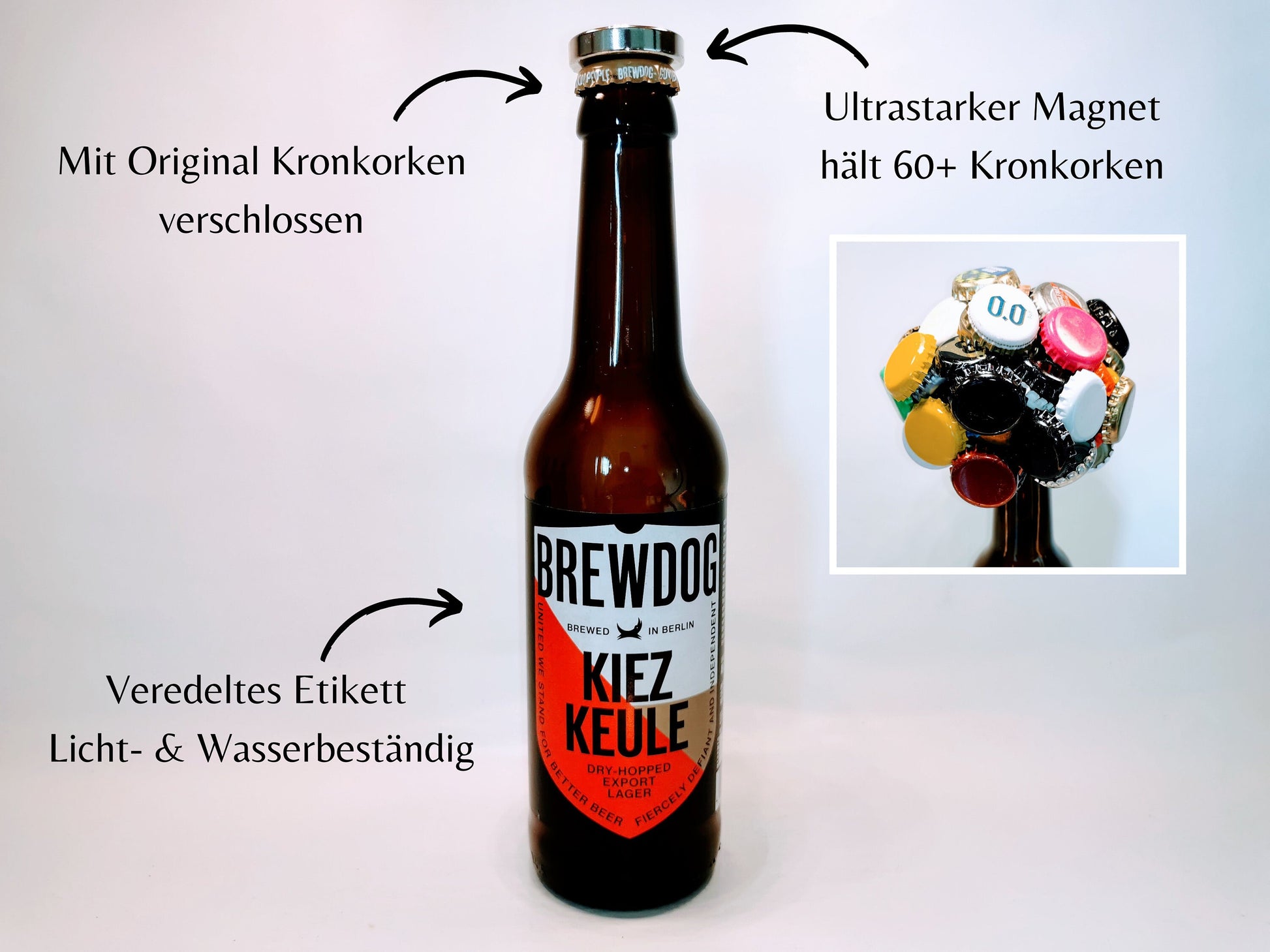 KraftBIERbaum | Der Magnet-Baum für deine Craftbeer-Crowns | Handgemacht Upcycling | Craftbier Flasche | Hält 60+ Kronkorken