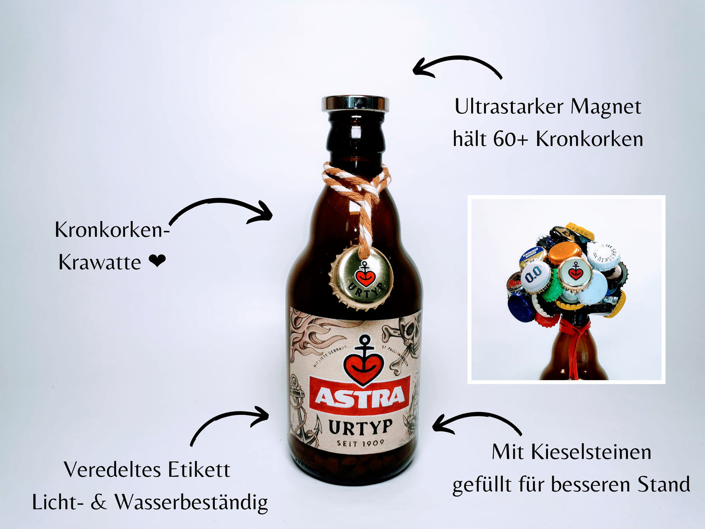 KraftBIERbaum - Magnetische Bier Flasche - Party Spiel - Hält 60+ Kronkorken
