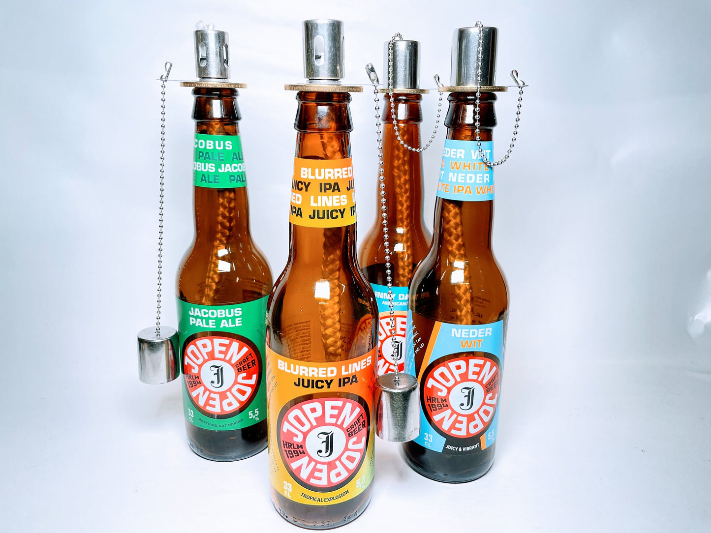 Öllampe aus Craft-Bier-Flaschen - Handgemacht - Upcycling - Windlicht für Balkon & Garten