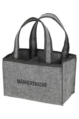 Flaschenträger für 6 Flaschen aus Filz - Männerhandtasche Bierflaschen Sixpack Tasche