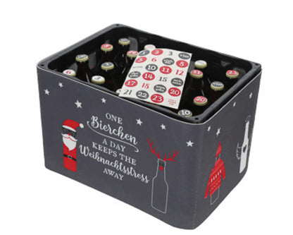 Bierkasten-Adventskalender - 25-teilig - Bier-Adventskalender aus Filz zum Selbermachen | Für 24 Bier-Flaschen 0,33-0,5l