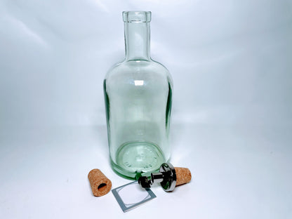 Essig- & Ölspender in Gin-Flaschen - 500-700ml - Mit Edelstahl Spender und Naturkork - Gin Geschenk Upcycling - Küche Haushalt