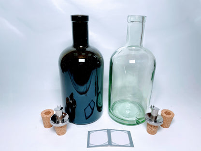 Vinegar &amp; oil dispenser in gin bottles - 500-700ml - With stainless steel dispenser and natural cork - Gin gift upcycling - Kitchen household