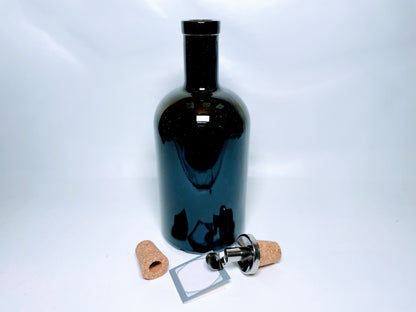 Essig- & Ölspender in Gin-Flaschen - 500-700ml - Mit Edelstahl Spender und Naturkork - Gin Geschenk Upcycling - Küche Haushalt