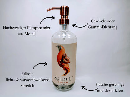 SALE: Seifenspender aus Gin-, Rum und Whisky-Flaschen - Upcycling Geschenk - Spender für Seife, Bartöl, Spüli oder Lotion- REDUZIERT