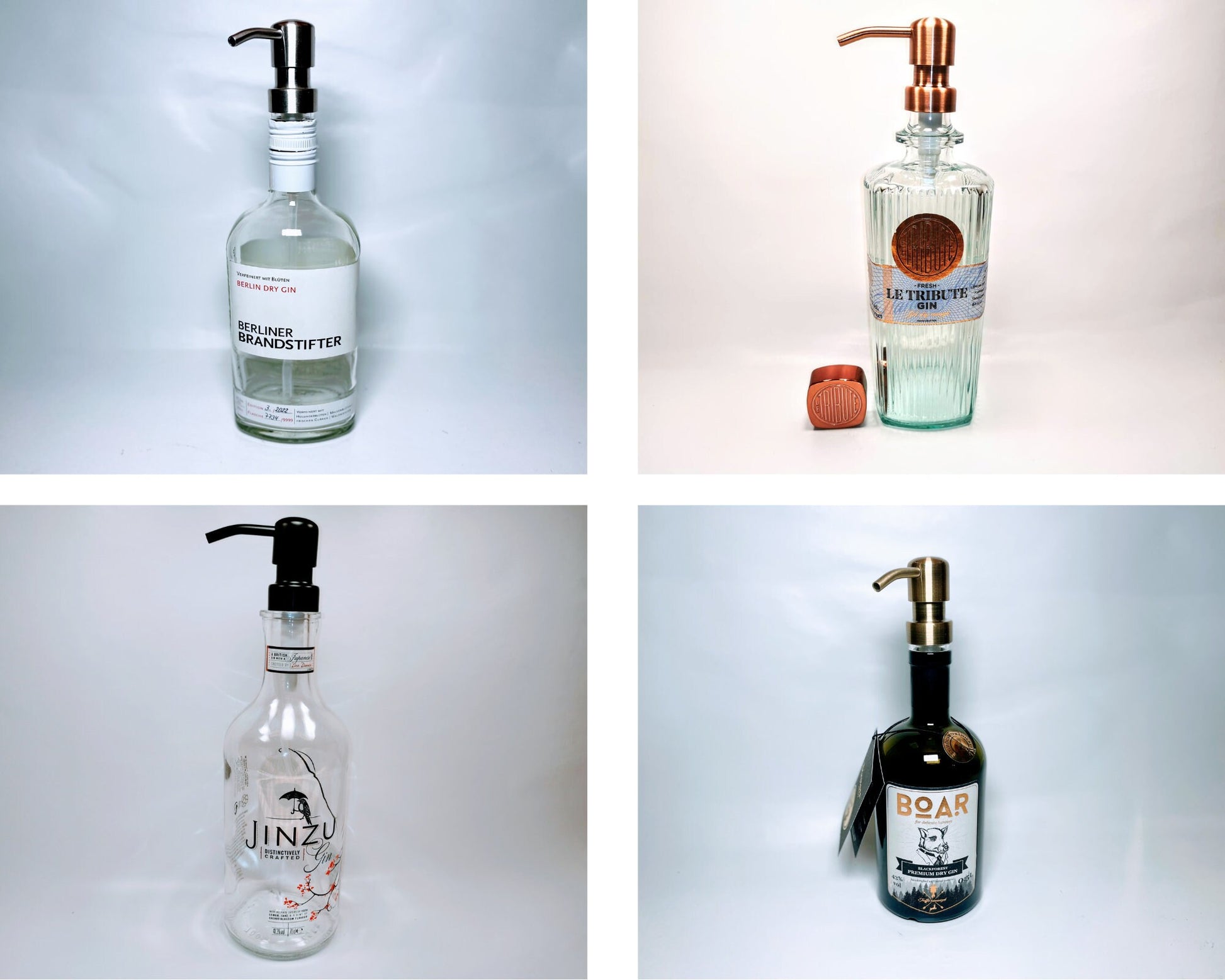 SALE: Seifenspender aus Gin-, Rum und Whisky-Flaschen - Upcycling Geschenk - Spender für Seife, Bartöl, Spüli oder Lotion- REDUZIERT