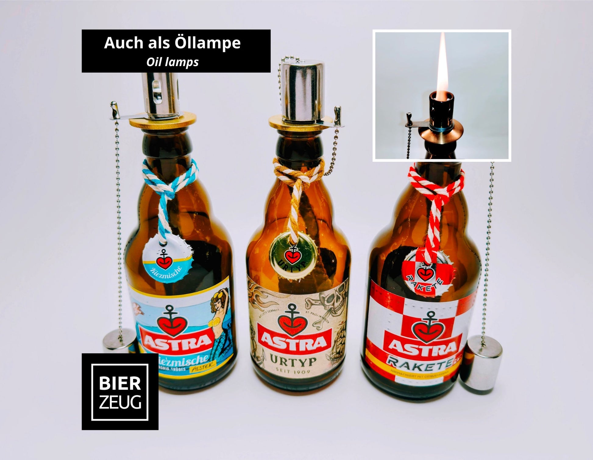 Seifenspender aus Astra-Bier-Flaschen - Handgemacht - Upcycling - Nachfüllbarer Pumpspender für Hamburg & St. Pauli Fans - 0,33l