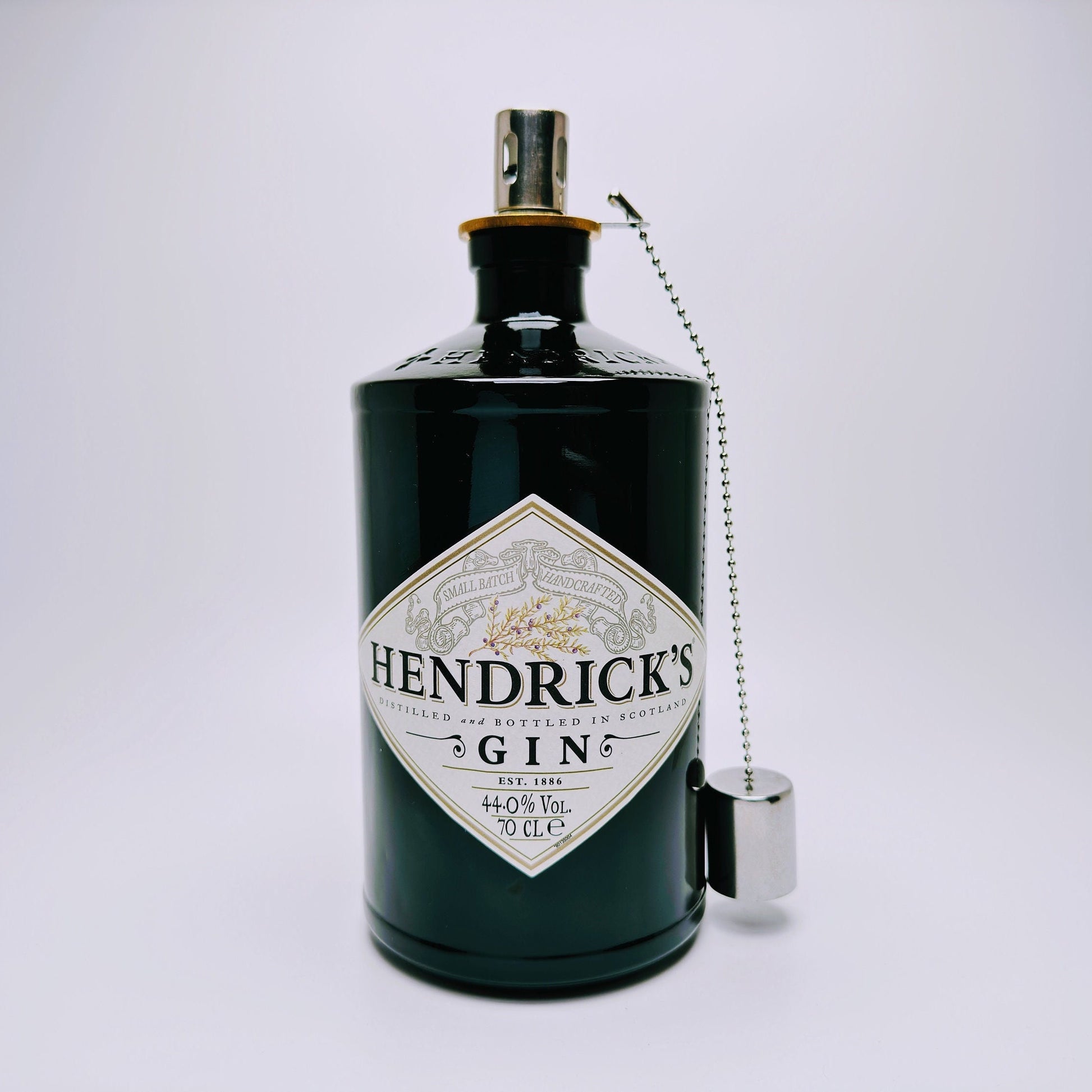 Gin Öllampe "Hendricks" | Handgemachte Öllampe aus Hendricks Gin Flaschen | Upcycling | Handgefertigt | Individuell | Geschenk | Deko