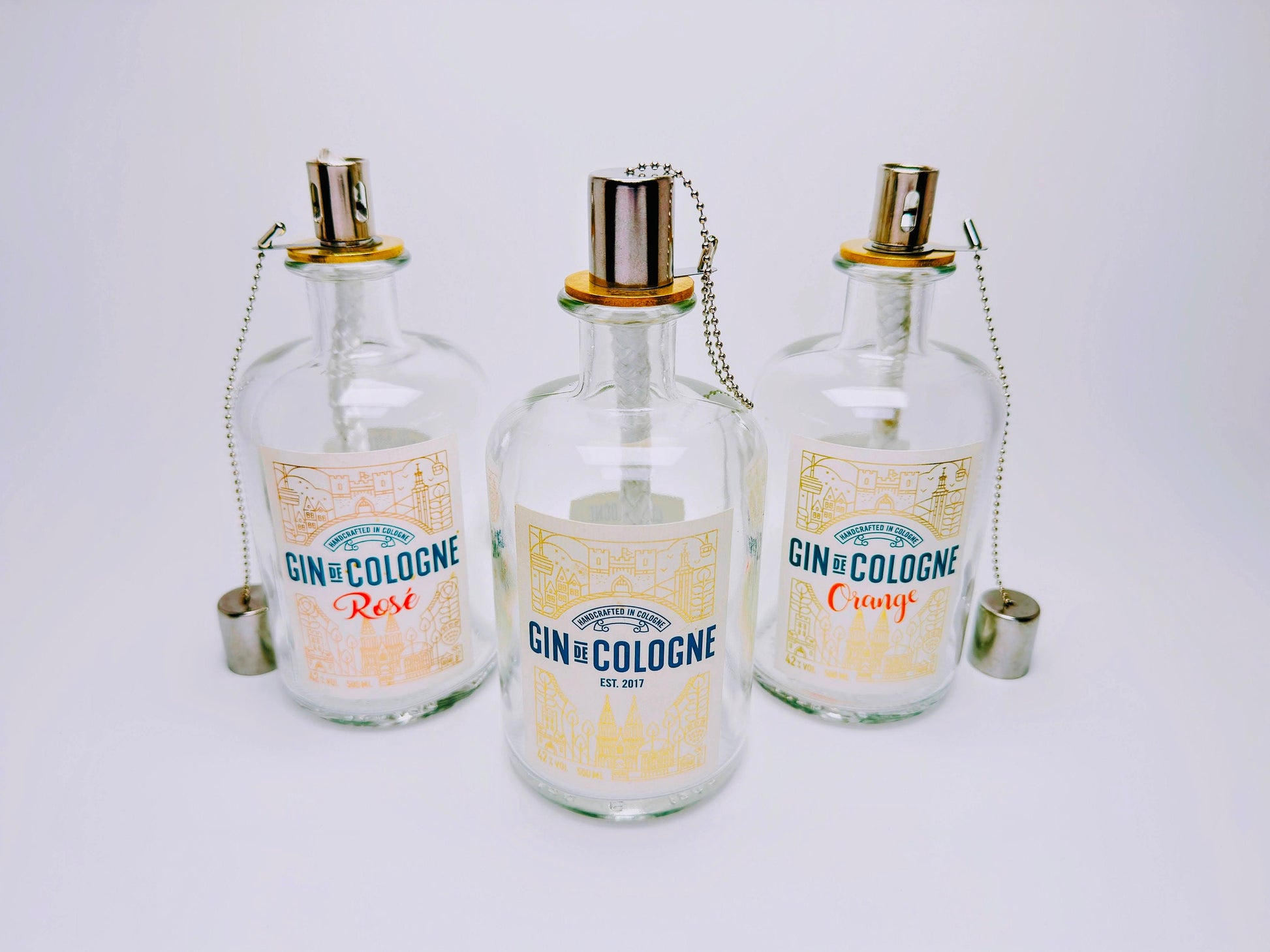 Gin Öllampe "Gin de Cologne" | Handgemachte Öllampe aus Gin de Cologne Flaschen | Upcycling | Handgefertigt | Individuell | Geschenk | Deko