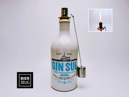 Gin Öllampe "Sul" | Handgemachte Öllampe aus Gin Sul Flaschen | Upcycling | Handgefertigt | Individuell | Geschenk | Hamburg | Deko | H:24cm