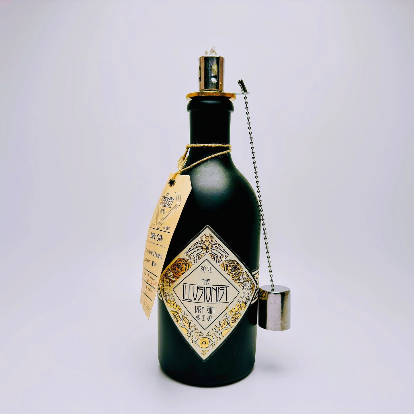 Gin Öllampe "Illusionist" | Handgemachte Öllampe aus Illusionist Gin Flaschen | Upcycling | Handgefertigt | Individuell | Geschenk | Deko