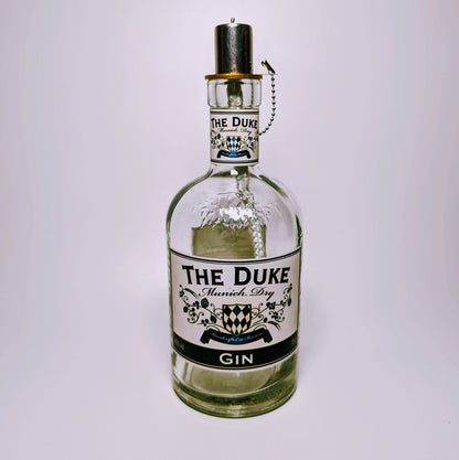 Gin Öllampe "The Duke" | Handgemachte Öllampe aus The Duke Gin Flaschen | Upcycling | Handgemacht | Individuell | Geschenk | Deko | H:25cm