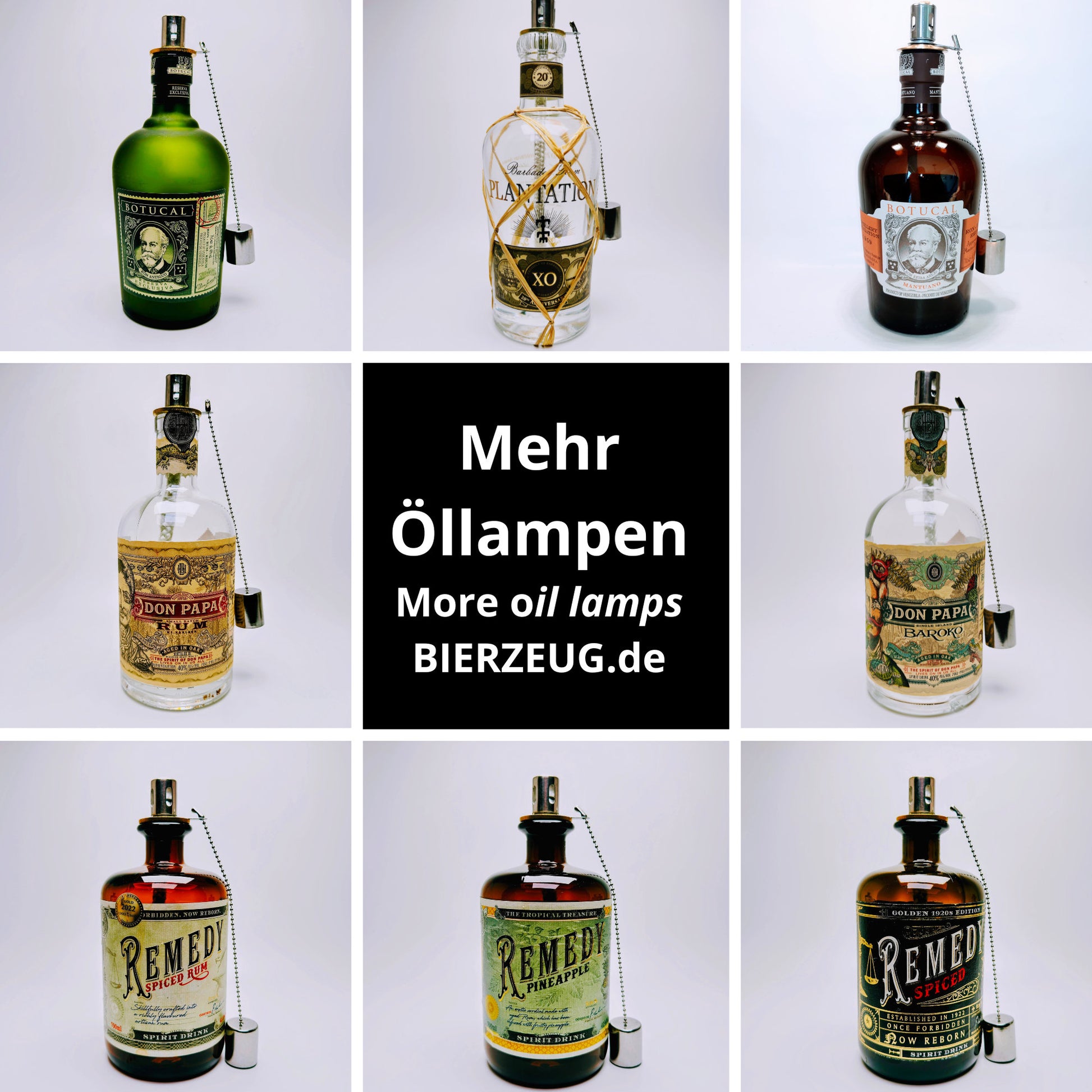 Rum-Öllampe "Don Papa" | Handgemachte Öllampe aus Don Papa-Flaschen | Upcycling | Handgemacht | Individuell | Geschenk | Deko | H:25cm