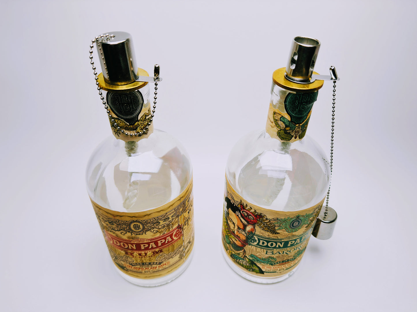Rum-Öllampe "Don Papa" | Handgemachte Öllampe aus Don Papa-Flaschen | Upcycling | Handgemacht | Individuell | Geschenk | Deko | H:25cm