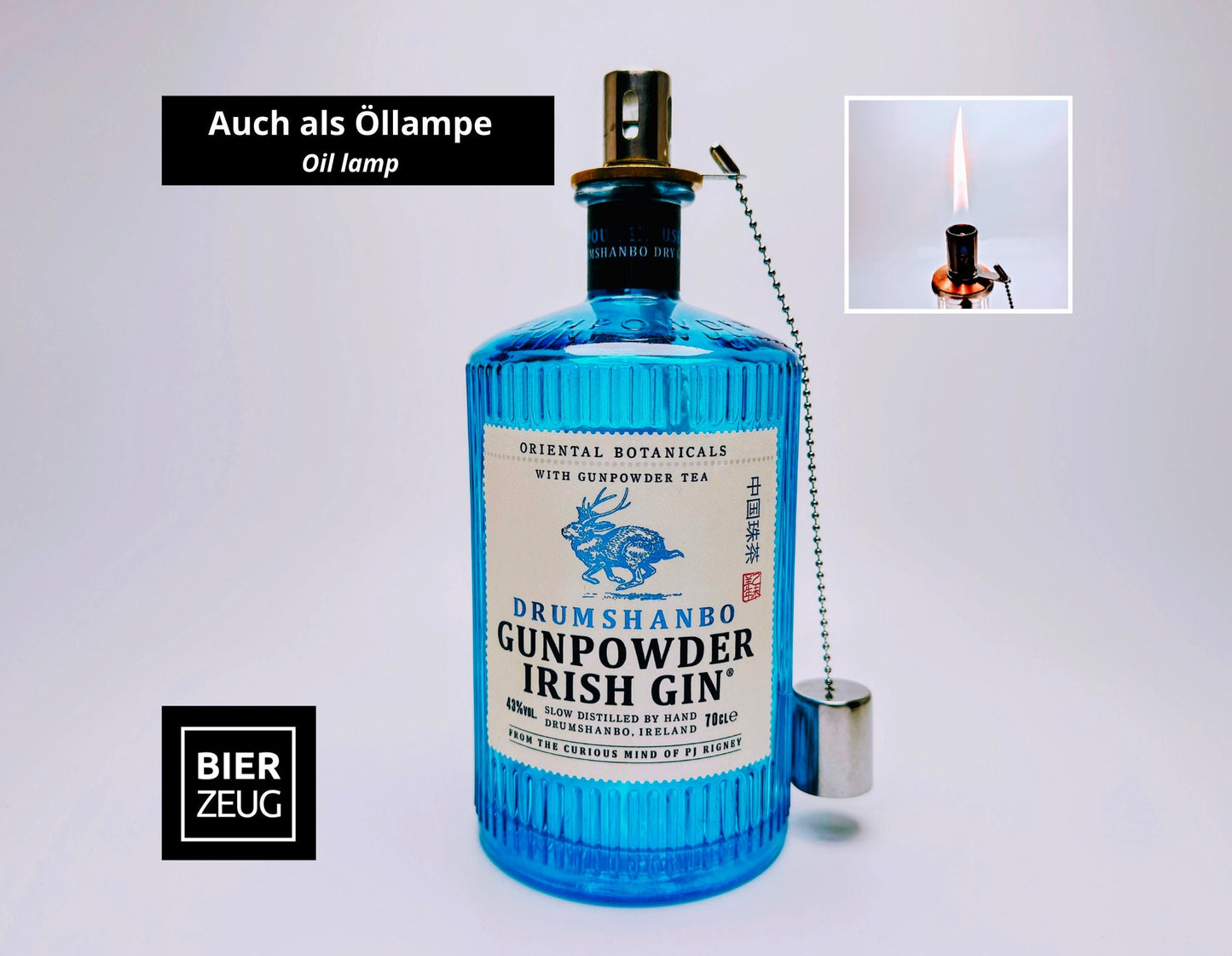 Gin-Seifenspender "Gunpowder" | Upcycling Pumpspender aus Gunpowder-Flasche | Nachfüllbar mit Seife, Lotion | Bad Deko Geschenk Irland