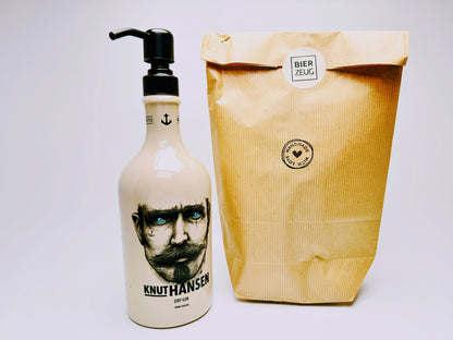 Gin-Seifenspender "Knut Hansen" | Upcycling Pumpspender aus Gin-Flasche | Nachfüllbar mit Seife, Lotion, Bartöl | Bad Deko Geschenk Hamburg