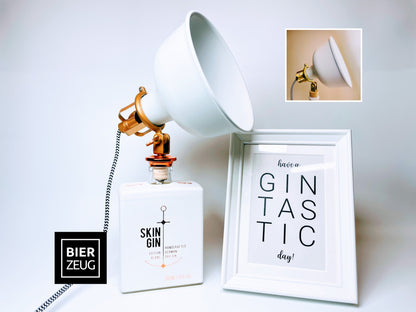 Skin Gin Vintage-Lampe | Handgemachte nachhaltige Tischlampe aus Skin Gin | Einzigartige Geschenkidee | Retro Deko-Licht | Upcycling Leuchte