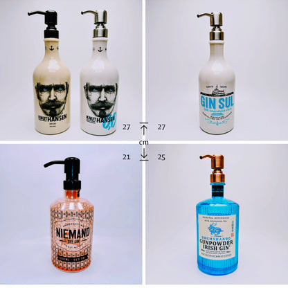 Seifenspender aus Gin-Flaschen - Handgemacht - Nachfüllbarer Pumpspender für Seife, Lotion oder Bartöl - 500-700 ml - Upcycling Geschenk