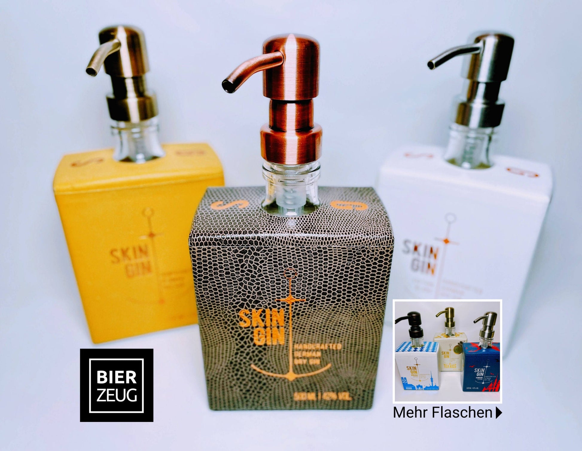 Skin-Gin-Seifenspender - Spender aus Skin Gin-Flaschen für Seife oder Lotion - Upcycling Geschenk - Tea Kiss Hamburg München
