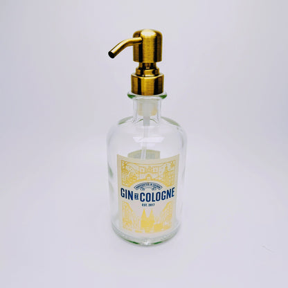 Gin-Seifenspender "Gin de Cologne" | Upcycling Pumpspender aus Gin Cologne Flaschen | Nachfüllbar mit Seife etc. | Bad Deko | Geschenk Köln