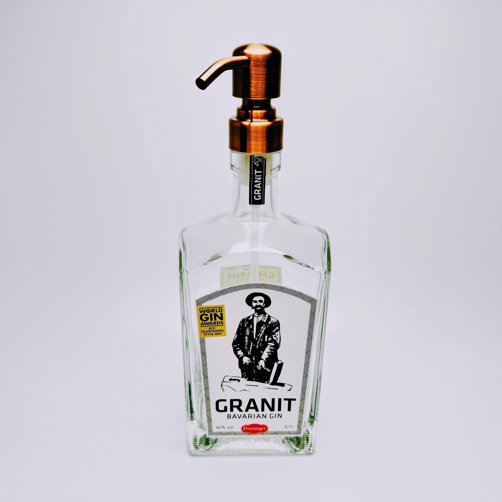 Gin-Seifenspender "Granit" | Upcycling Pumpspender aus Granit Gin Flasche | Nachfüllbar mit Seife, Spüli | Bad Deko | Geschenk Bayern