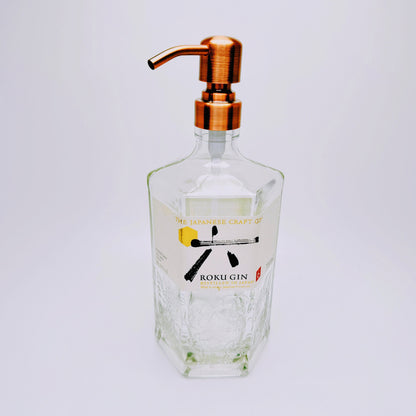 Gin-Seifenspender "Roku" | Upcycling Pumpspender aus Roku Gin Flasche | Nachfüllbar mit Seife, Spüli, Lotion | Bad Deko | Geschenk Japan