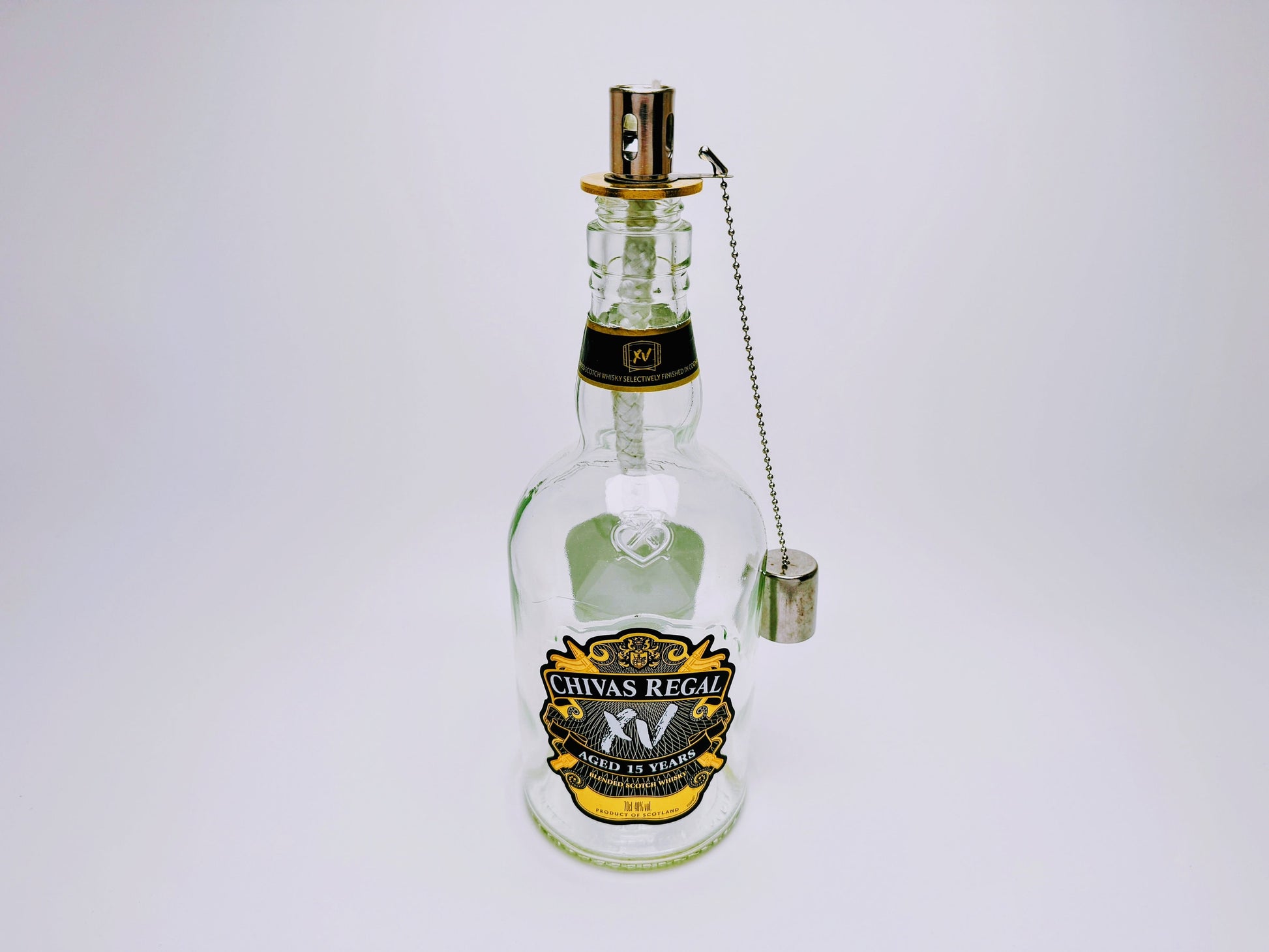 Whisky-Öllampe "Chivas Glow" | Handgemachte Öllampe aus Chivas Regal Flaschen | Upcycling | Individuell | Geschenk | Schottland | Deko