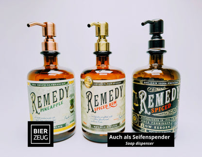 Rum-Öllampe "Remedy" | Handgemachte Öllampe aus Remedy Rum-Flaschen | Upcycling | Handgemacht | Individuell | Geschenk | Deko | H: 21cm