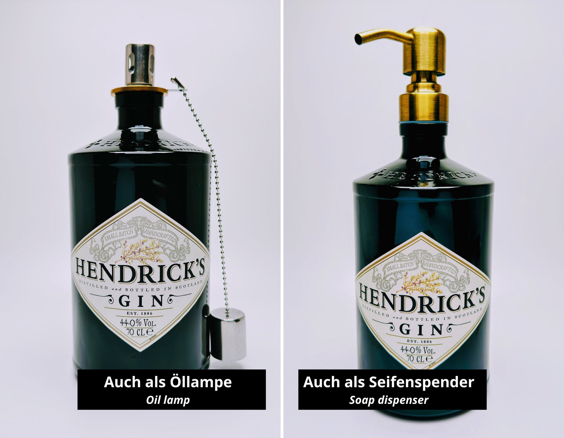 Hendricks Gin Vintage-Lampe | Handgemachte nachhaltige Tischlampe | Einzigartige Geschenkidee | Retro Deko-Licht | Upcycling Leuchte