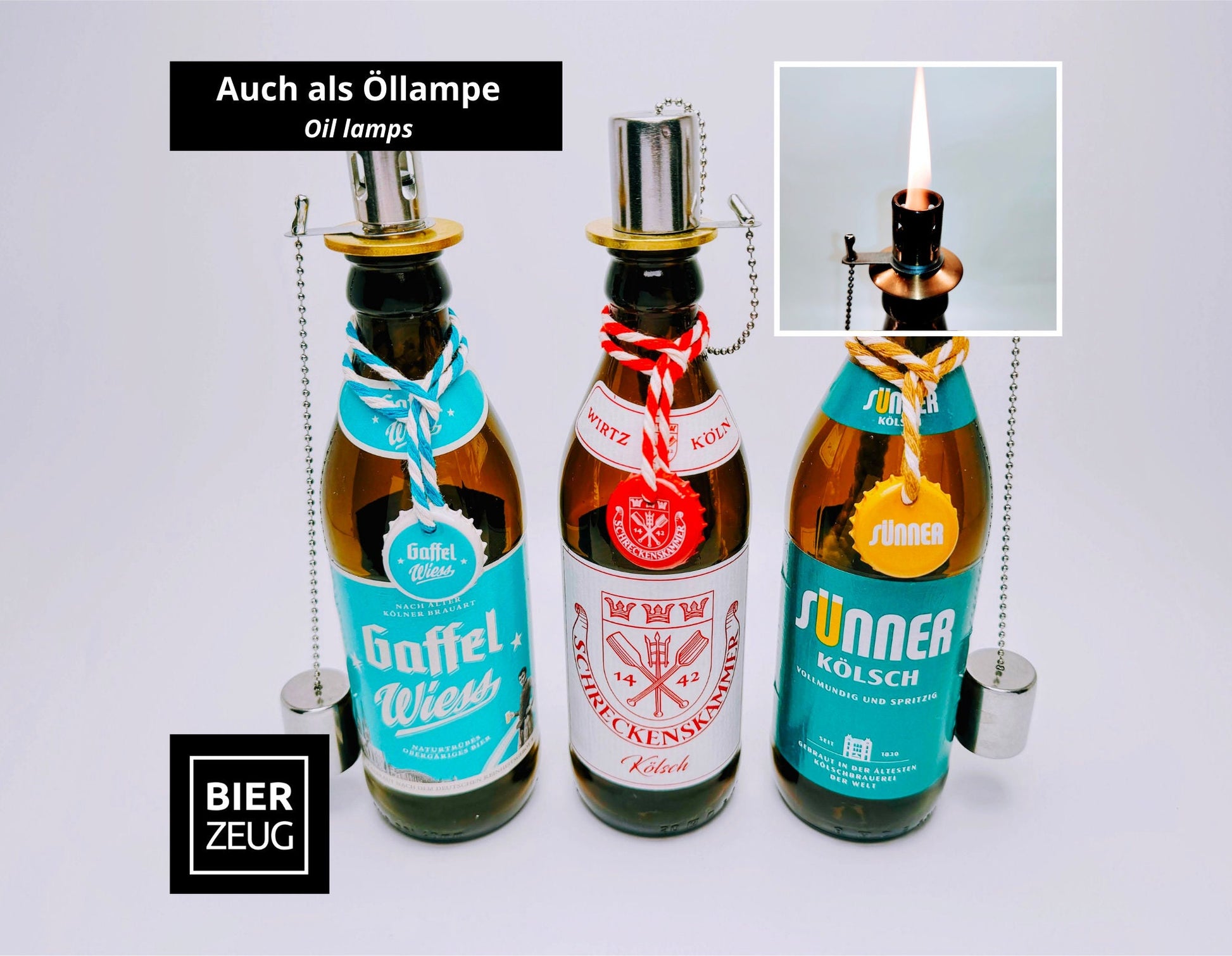 Seifenspender aus Kölsch-Bierflaschen - Handgemacht - Upcycling - Nachfüllbarer Pumpspender für Seife, Lotion oder Spüli - 0,33l - Köln Geschenk