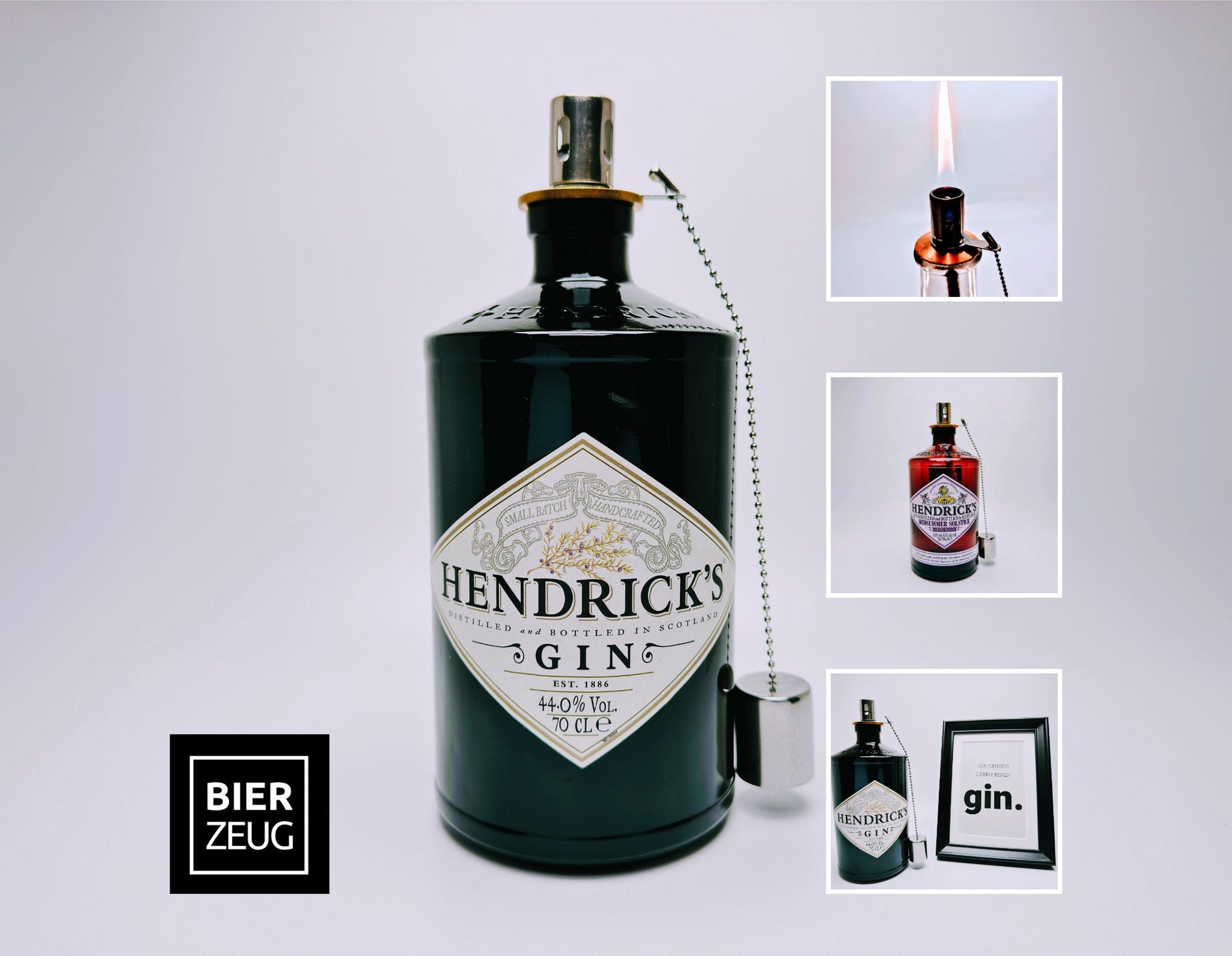 Gin Öllampe "Hendricks" | Handgemachte Öllampe aus Hendricks Gin Flaschen | Upcycling | Handgefertigt | Individuell | Geschenk | Deko