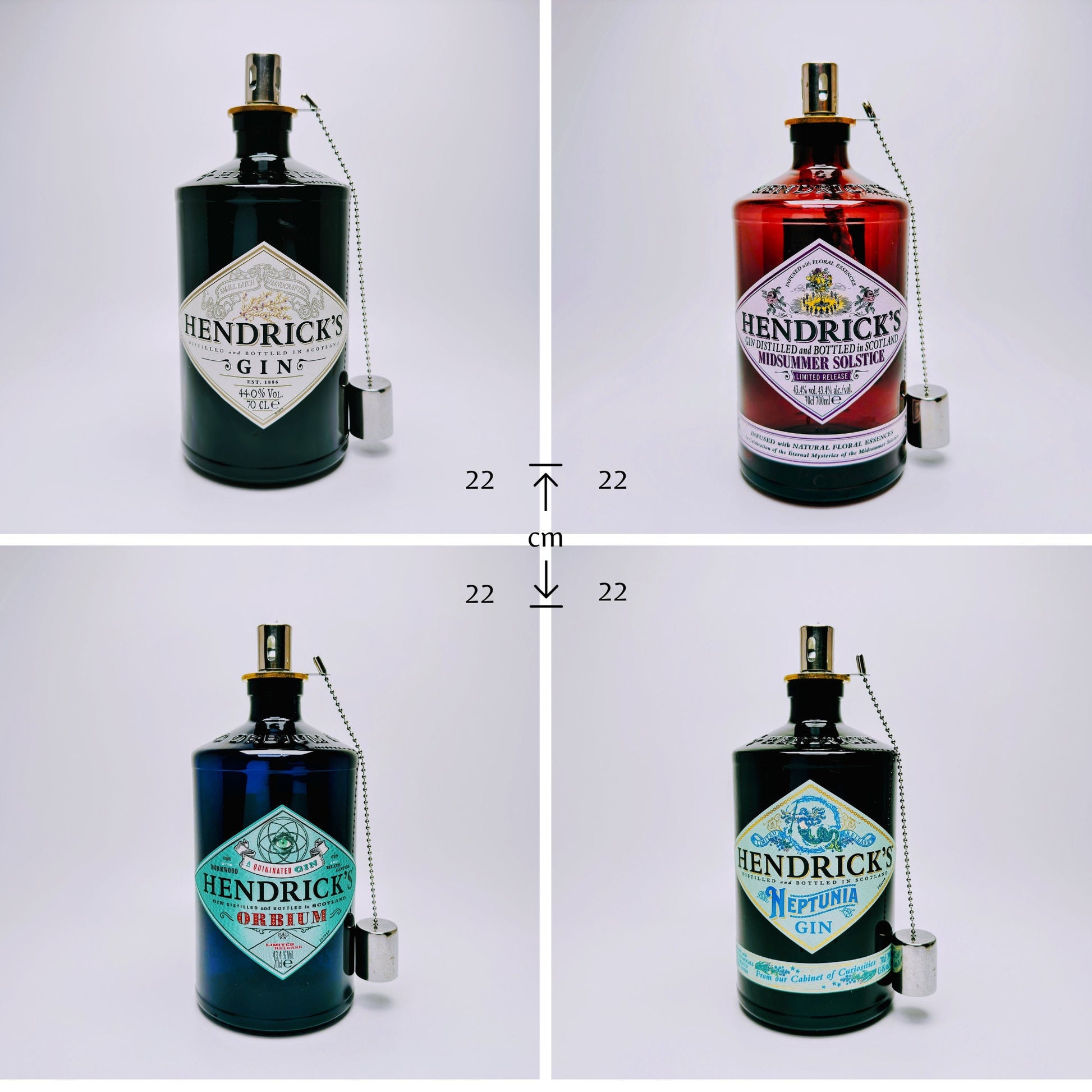 Gin Öllampe "Hendricks" | Handgemachte Öllampe aus Hendricks Gin Flaschen | Upcycling | Handgefertigt | Individuell | Geschenk | Deko