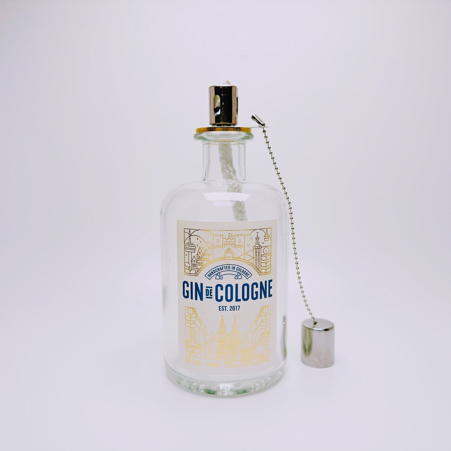 Gin Öllampe "Gin de Cologne" | Handgemachte Öllampe aus Gin de Cologne Flaschen | Upcycling | Handgefertigt | Individuell | Geschenk | Deko