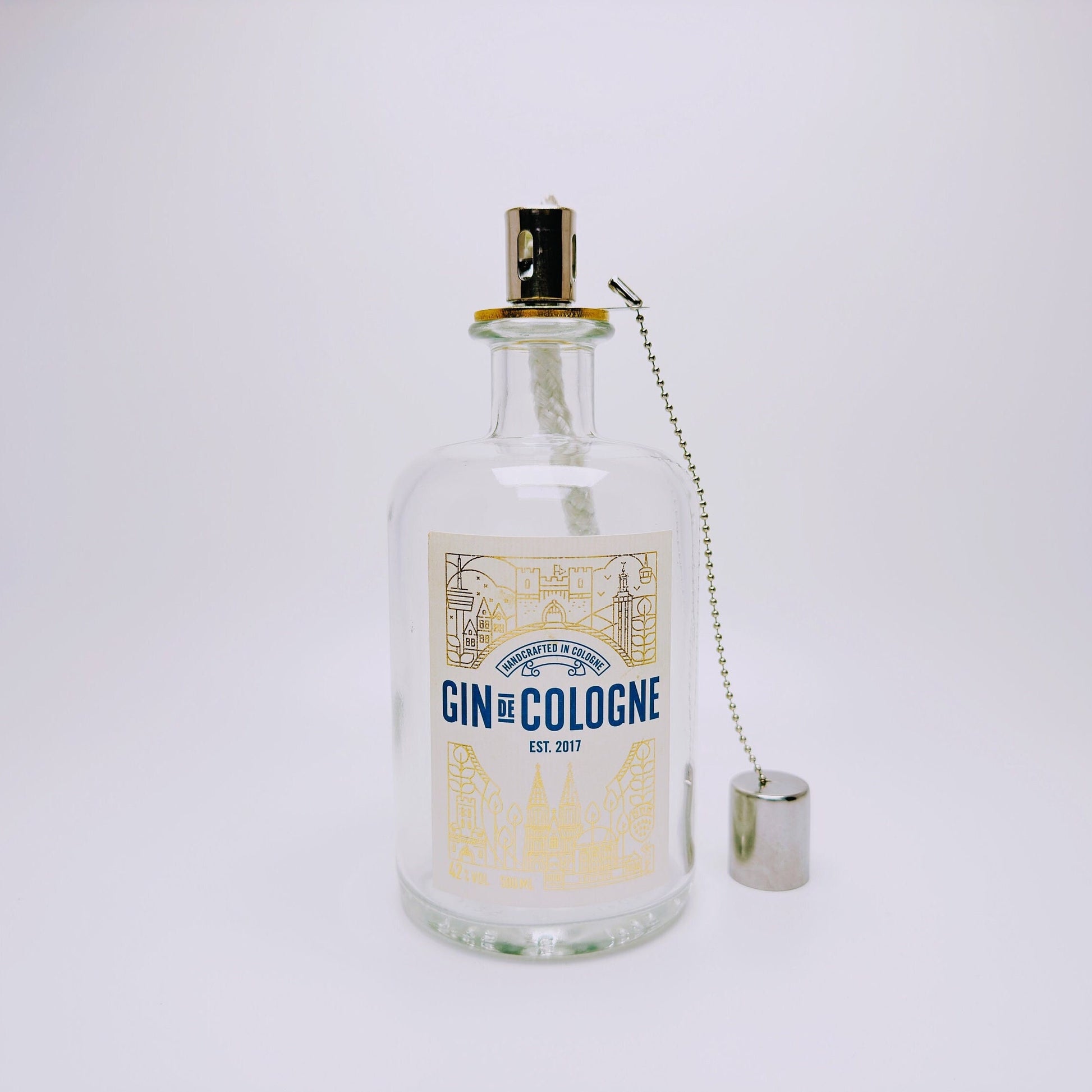 Gin Öllampe "Gin de Cologne" | Handgemachte Öllampe aus Gin de Cologne Flaschen | Upcycling | Handgefertigt | Individuell | Geschenk | Deko