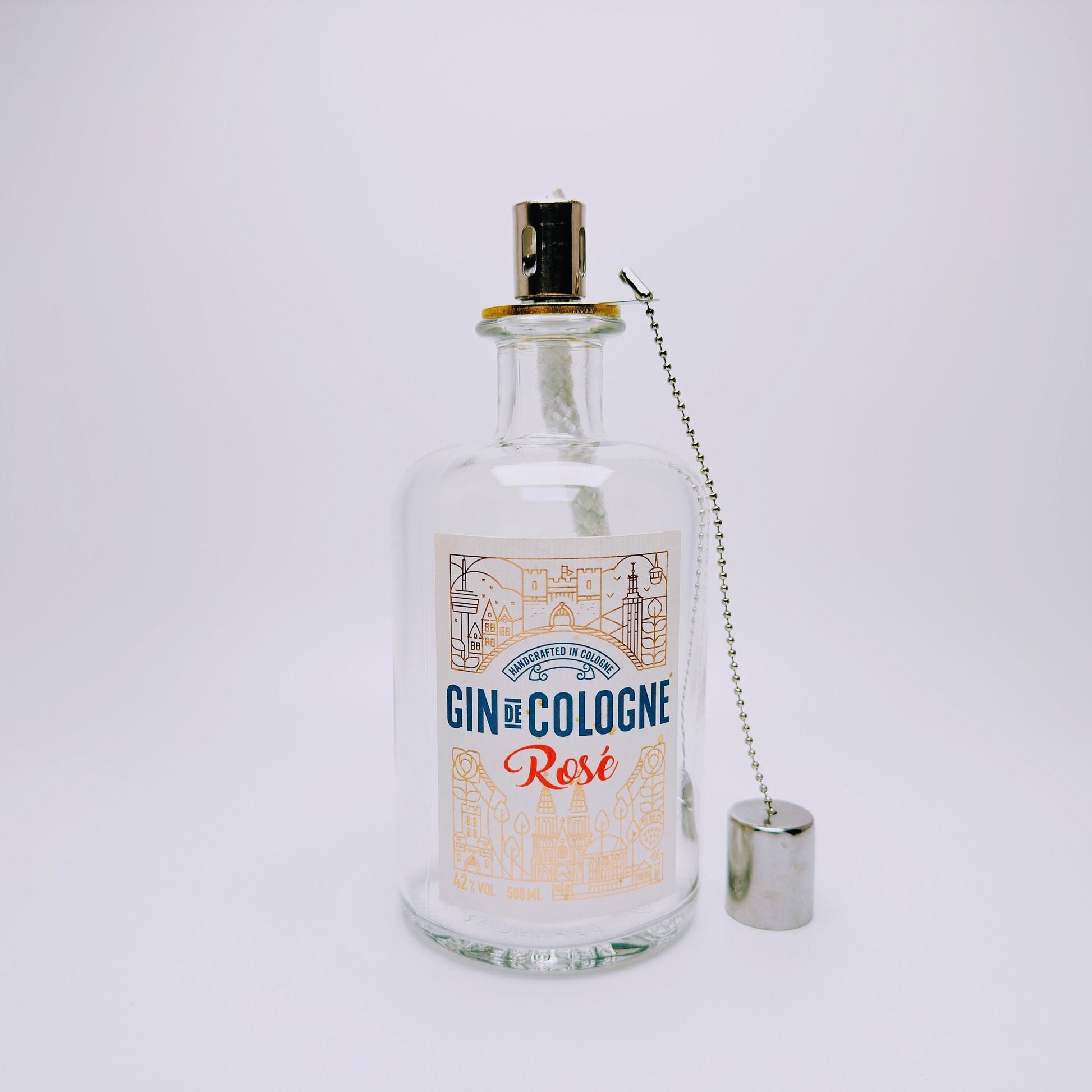 Gin Öllampe "Gin de Cologne" | Handgemachte Öllampe aus Gin de Cologne Flaschen | Upcycling | Handgefertigt | Individuell | Geschenk | Deko