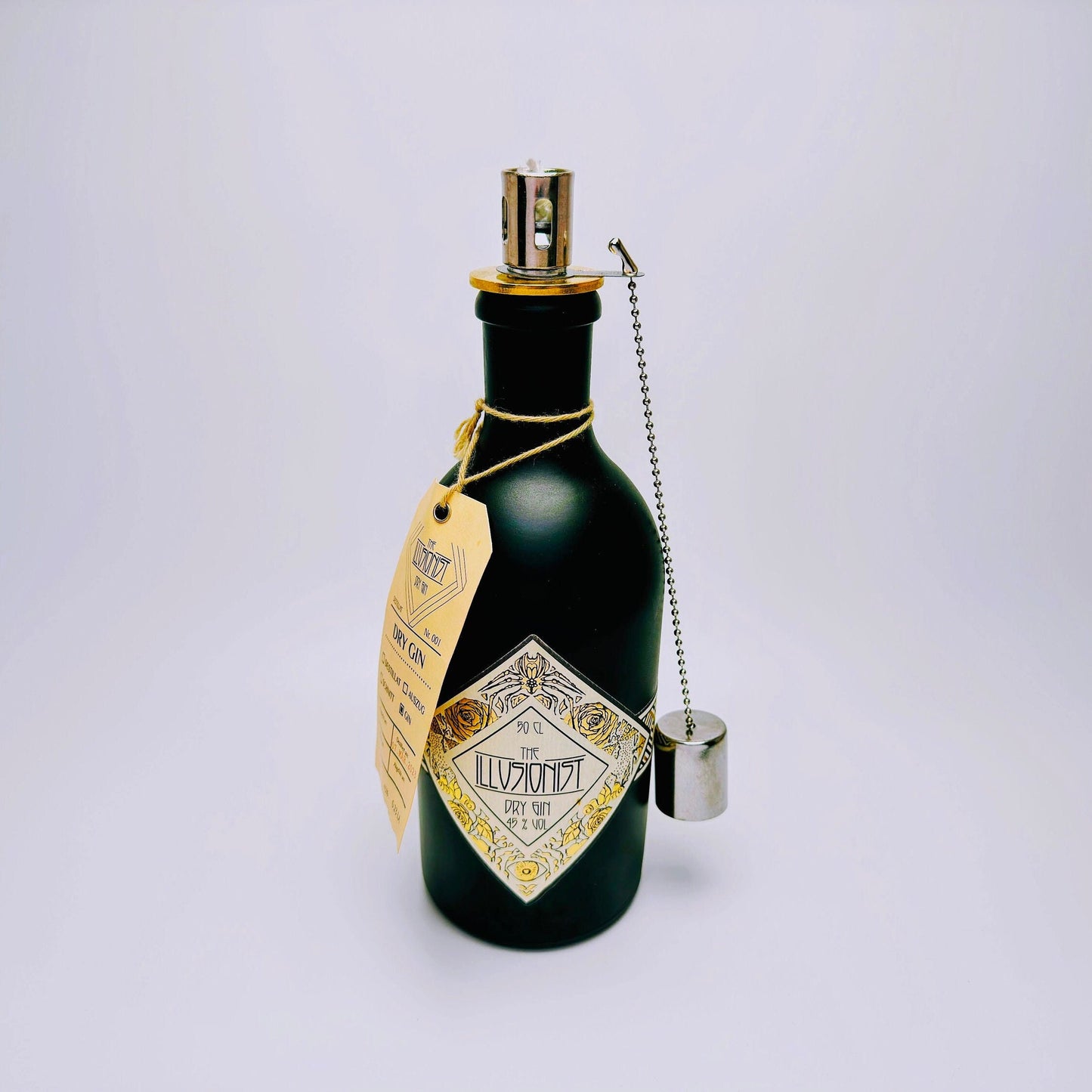 Gin Öllampe "Illusionist" | Handgemachte Öllampe aus Illusionist Gin Flaschen | Upcycling | Handgefertigt | Individuell | Geschenk | Deko