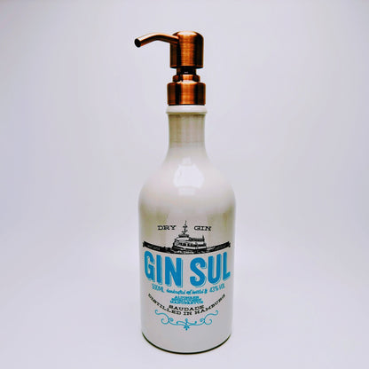 Gin Sul Seifenspender “SulSpender” | Upcycling Pumpspender aus Gin Sul Flasche | Nachfüllbar | Deko Bad Geschenk Hamburg | 500ml - H:27cm