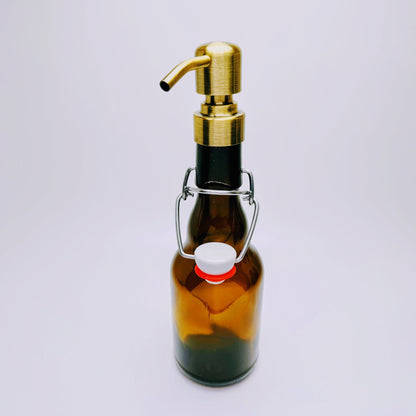 Seifenspender aus Bier-Bügelflaschen - Handgemacht - Upcycling - Nachfüllbarer Pumpspender für Seife, Lotion oder Bartöl - 0,33l