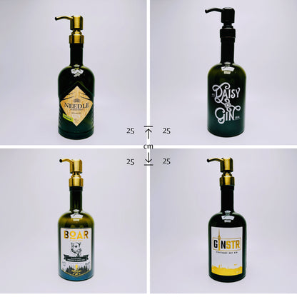 Seifenspender aus Gin-Flaschen - Handgemacht - Nachfüllbarer Pumpspender für Seife, Lotion oder Bartöl - 500-700 ml - Upcycling Geschenk